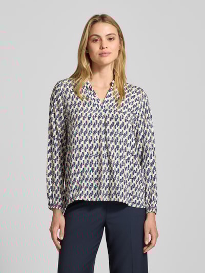 ZABAIONE Blouseshirt van viscose met tuniekkraag, model 'Ha44nna' Marineblauw - 4