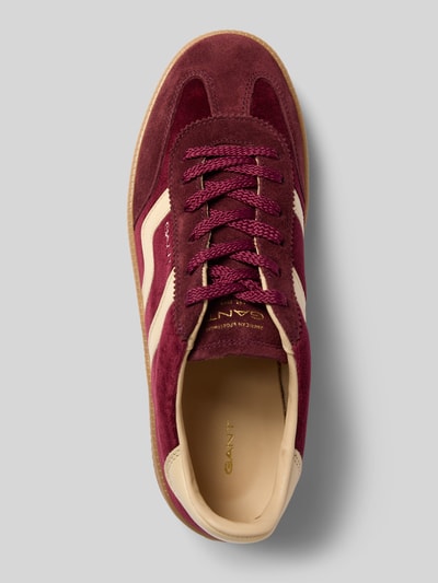 Produktfoto, Sneaker aus echtem Rindsleder Modell 'Cuzamani' von GANT, Damen Sneaker, bordeauxrot mit cremefarbenen Details, strukturierte Oberfläche
