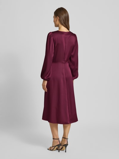 Christian Berg Woman Selection Midi-jurk van satijn met druppelvormige hals Prune - 5