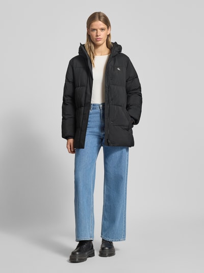 Calvin Klein Jeans Płaszcz pikowany z kapturem Czarny 1