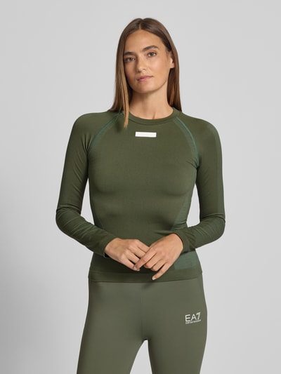 EA7 Emporio Armani Longsleeve mit Label-Detail Oliv 4