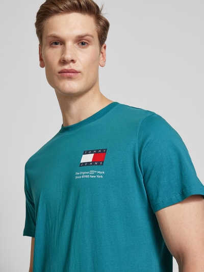 Tommy Jeans T-Shirt mit Label-Print Petrol 3