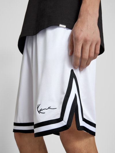 KARL KANI Baggy Fit Shorts mit Strukturmuster Weiss 3