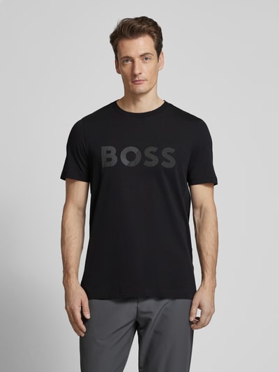 BOSS Green T-Shirt mit Label-Print Black 4