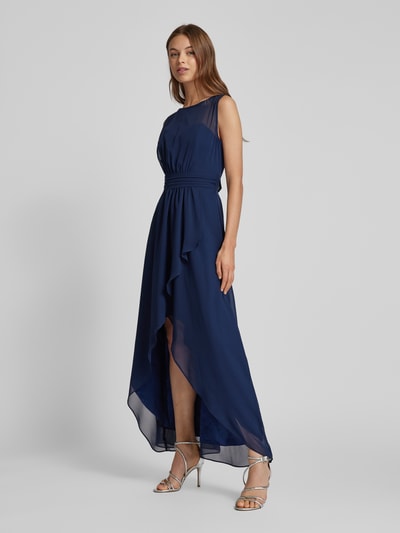 Swing Abendkleid mit Volantsaum Marine 1