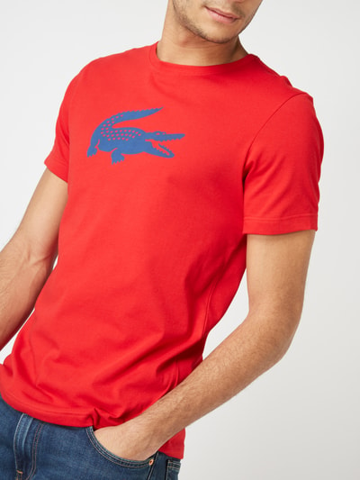 Lacoste T-shirt z nadrukiem z logo — Ultra Dry Czerwony 4