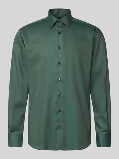 ETERNA Modern Fit Businesshemd mit Knopfleiste Dunkelgruen 2