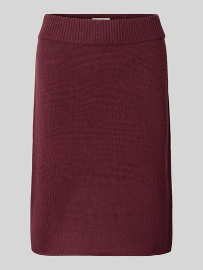 Christian Berg Woman Knielanger Strickrock mit elastischem Bund Bordeaux 2