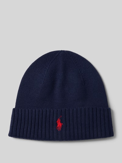 Polo Ralph Lauren Beanie van wol met labelstitching Donkerblauw - 1