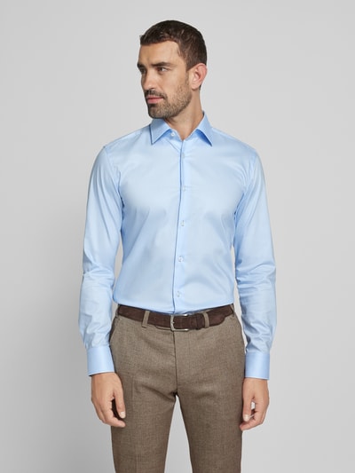 BOSS Slim fit zakelijk overhemd met knoopsluiting, model 'Hank' Bleu - 4