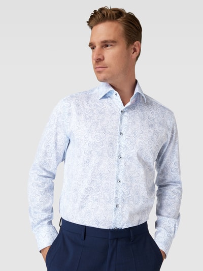 Eterna Modern Fit Business-Hemd mit Paisley-Muster Bleu 3