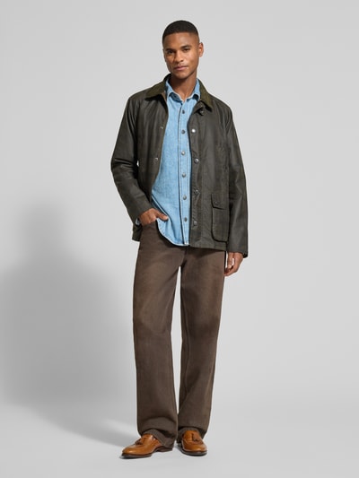 Marc O'Polo Regular Fit Freizeithemd aus Lyocell-Leinen-Baumwoll-Mix Jeansblau 1