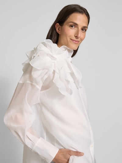 Ted Baker Loose Fit Hemdbluse mit Knopfleiste Offwhite 3