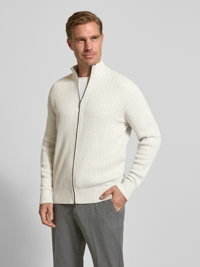 Christian Berg Men Gebreid jack met ritssluiting  Offwhite - 4