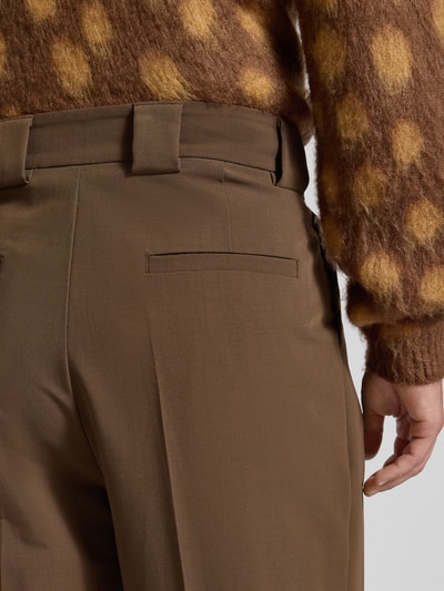 JAKE*S STUDIO MEN Stoffen broek met achterzakken Chocoladebruin - 3