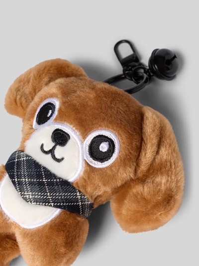 Produktfoto, Schlüsselanhänger mit Glöckchen Modell 'My Fluffy Dog' von Seidenfelt, Plüsch-Oberfläche, Animal-Design, Karabinerhaken, Damen Accessoire