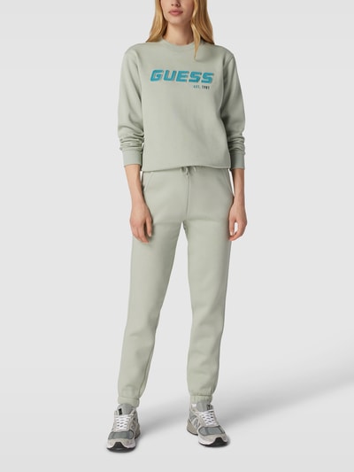 Guess Sweatshirt met labelapplicatie, model 'ALLANIS' Mintgroen - 1