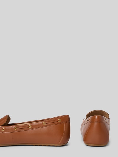 Lauren Ralph Lauren Mokasyny skórzane z aplikacją z logo model ‘WYLIE’ Koniakowy 2