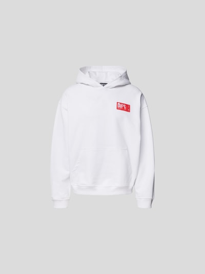 Diesel Oversized Hoodie mit Label-Patch Weiß 2