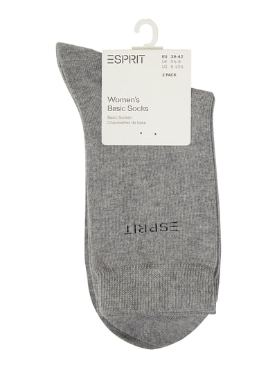 Esprit Sokken met stretch per 2 paar  Zilver gemêleerd - 2