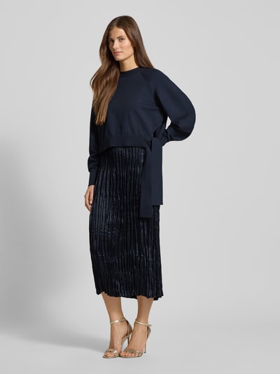 BOSS Tailliertes Freizeitkleid aus Viskose-Mix Modell 'FIOLETTA' Marine 1