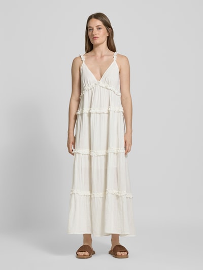 YAS Midi-jurk in laagjeslook, model 'ANINA' Wit - 4