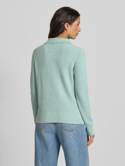 Christian Berg Woman Strickpullover mit Troyer-Kragen Helltuerkis Melange 5