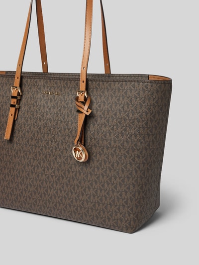 MICHAEL Michael Kors Handtasche mit Label-Anhänger Modell 'QUINN' Mittelbraun 3