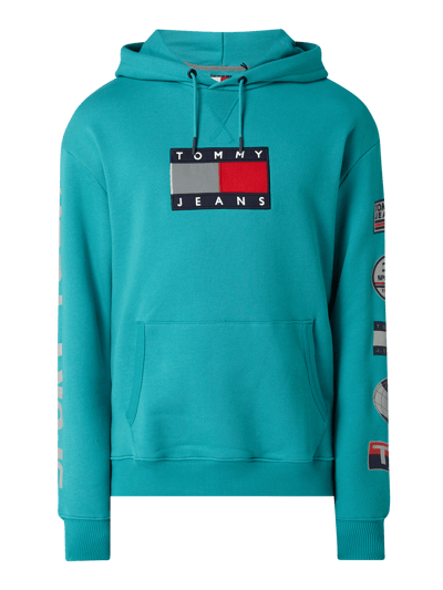 Tommy Jeans Bluza z kapturem i odblaskowymi aplikacjami z logo Morski 2