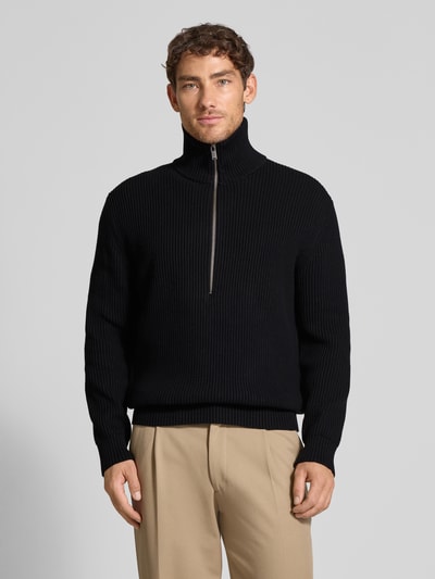 Drykorn Gebreide pullover met schipperskraag, model 'MANUELO' Zwart - 4