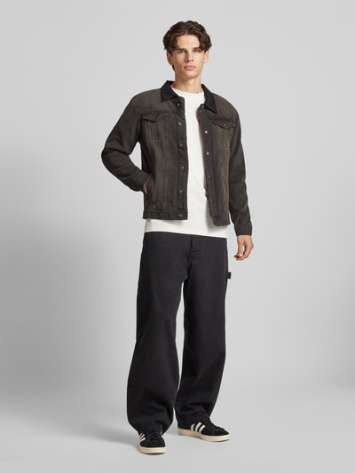 Jack & Jones Jeansjack met borstzakken, model 'JEAN' Zwart - 1