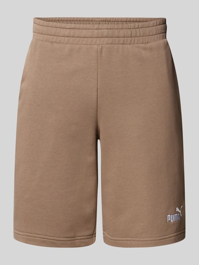 PUMA PERFORMANCE Regular Fit Sweatshorts mit Label-Stitching Taupe 1