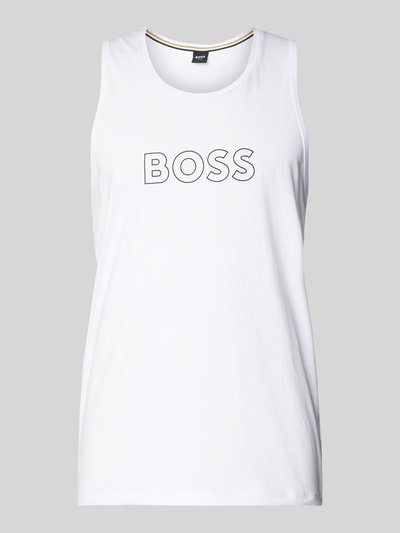 BOSS Tanktop mit Label-Print Modell 'Beach' Weiss 2