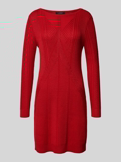 Lauren Ralph Lauren Strickkleid mit Rundhalsausschnitt Modell 'NISHAN' Rot 2