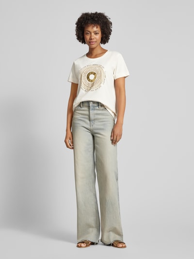 MOS MOSH T-Shirt mit Pailletten- und Ziersteinbesatz Modell 'Nori' Sand 1