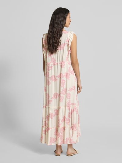 LOLLYS LAUNDRY Midikleid aus Viskose im Stufenlook Modell 'Samo' Pink 5