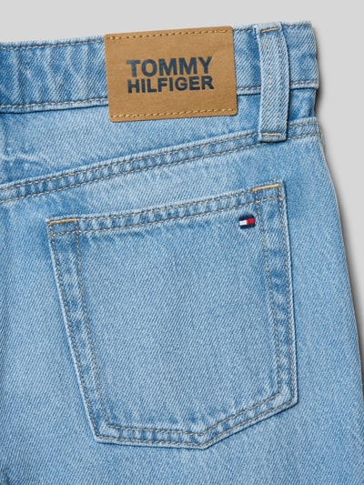 Produktfoto, Wide Leg Jeans aus reiner Baumwolle von Tommy Hilfiger Teens in Optik: Unifarben, Denim-Textur, 5-Pocket-Design, Label-Patch