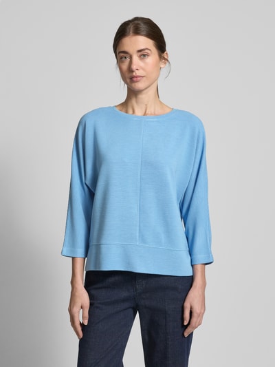 OPUS Sweatshirt met structuurmotief, model 'Sinni' Blauw - 4