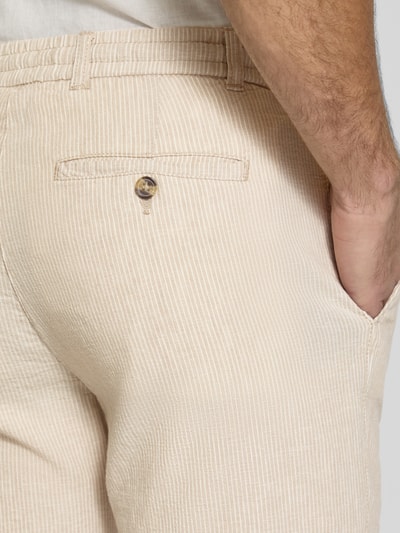 Lindbergh Bermudas aus Leinen-Mix mit seitlichen Eingrifftaschen Sand 3