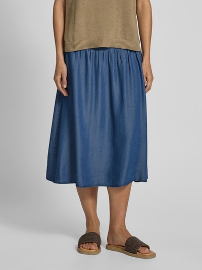 OPUS Midirock aus Lyocell mit elastischem Bund Modell 'Ropani' Jeansblau 4