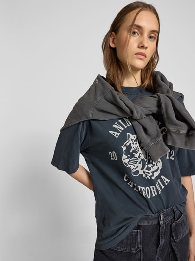 Anine Bing T-Shirt mit Label-Print Mittelbraun 3