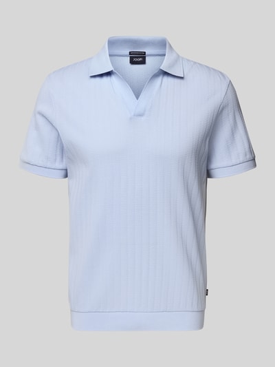 Produktfoto, Regular Fit Poloshirt mit V-Ausschnitt Modell 'Baronito' von JOOP! Collection, hellblau, Strukturmuster, Reine Baumwolle, Rückenlänge 69 cm bei Größe M