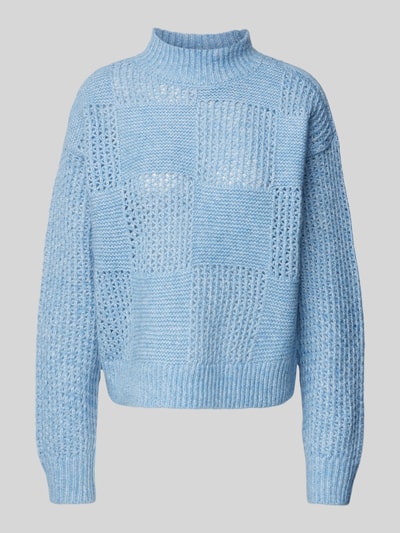 Vero Moda Regular Fit Strickpullover mit Stehkragen Modell 'MOON' Hellblau 1