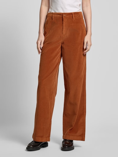 s.Oliver RED LABEL Regular fit corduroy broek van puur katoen met wijde pijpen Cognac - 4