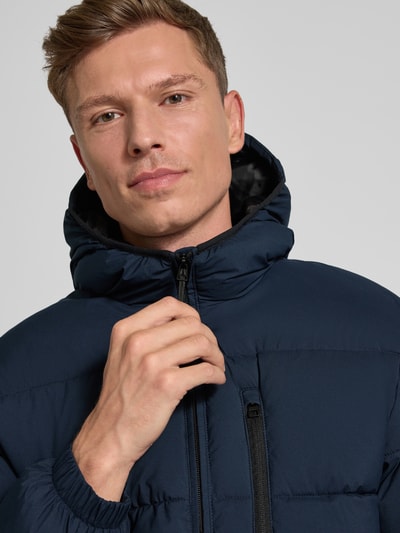 Tom Tailor Denim Gewatteerd regular fit jack met capuchon Donkerblauw - 3