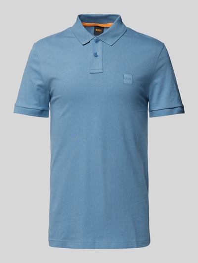 BOSS Orange Poloshirt met labeldetail, model 'Passenger' Bleu - 2