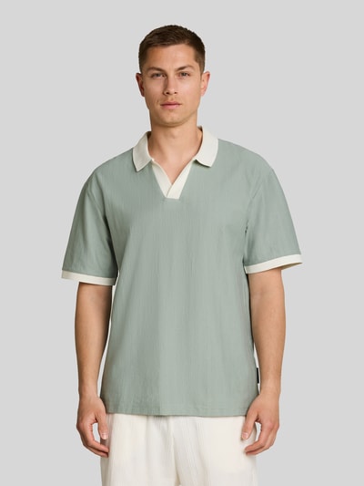 Tom Tailor Denim Regular Fit Poloshirt aus reiner Baumwolle Hellgruen 4