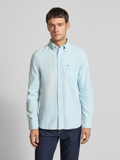 Tommy Hilfiger Regular fit jeansoverhemd van puur katoen Jeansblauw - 4