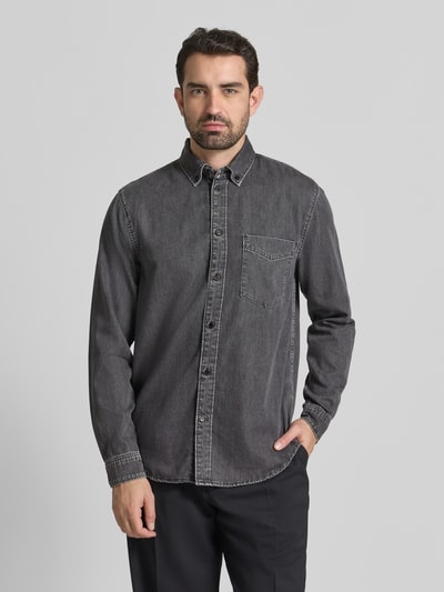 Armedangels Relaxed Fit Freizeithemd aus Bio-Baumwoll-Lyocell-Mix Modell 'GAVRAA' Mittelgrau 4