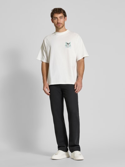 CARLO COLUCCI Oversized T-Shirt mit Label-Print Offwhite 1